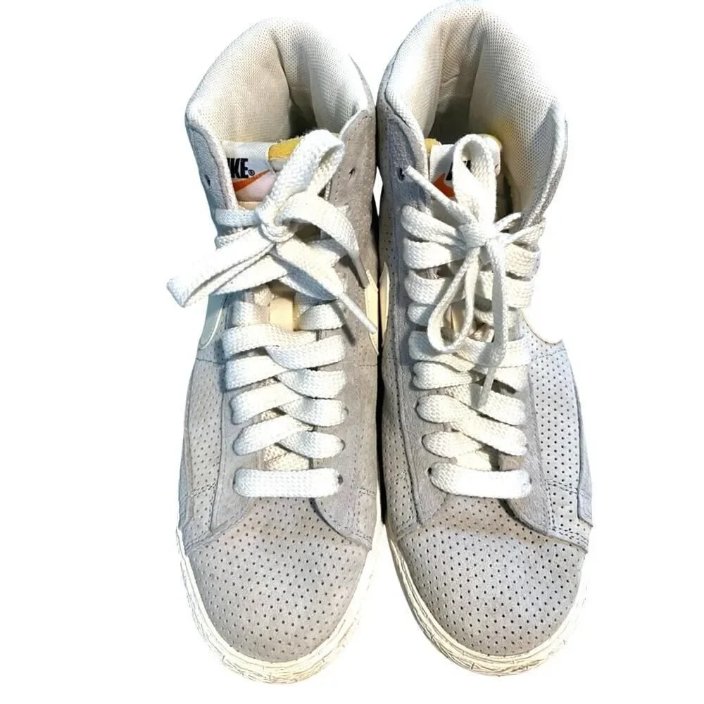 Nike Blazer Vintage Mid Womens Gray Suede Retro Sneaker Athletic Trainer 8.5